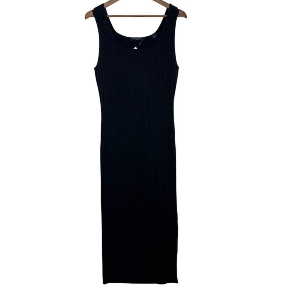 All Saints Margot Black Ribbed Knit Sleeveless Bodycon Sweater Maxi Dress NWOT